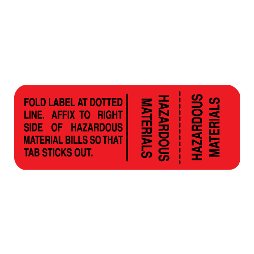 0.75 x 2 Hazardous Material Shipping Paper Tab